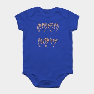 Deaf Boy in English and ASL Alphabeth Baby Bodysuit